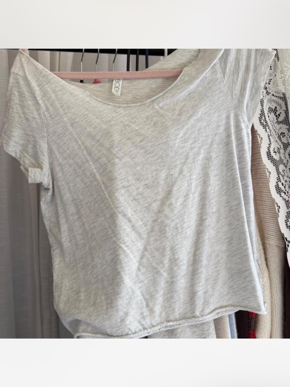 Cotton On Light Gray Scoop Neck Short Sleeve Tee